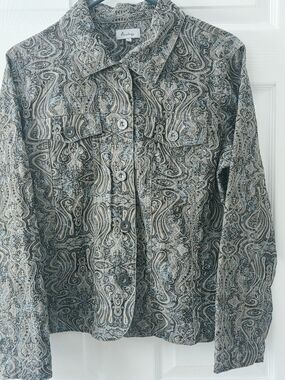 Analog Paisley Jacket in Tan, Gray and Light Blue